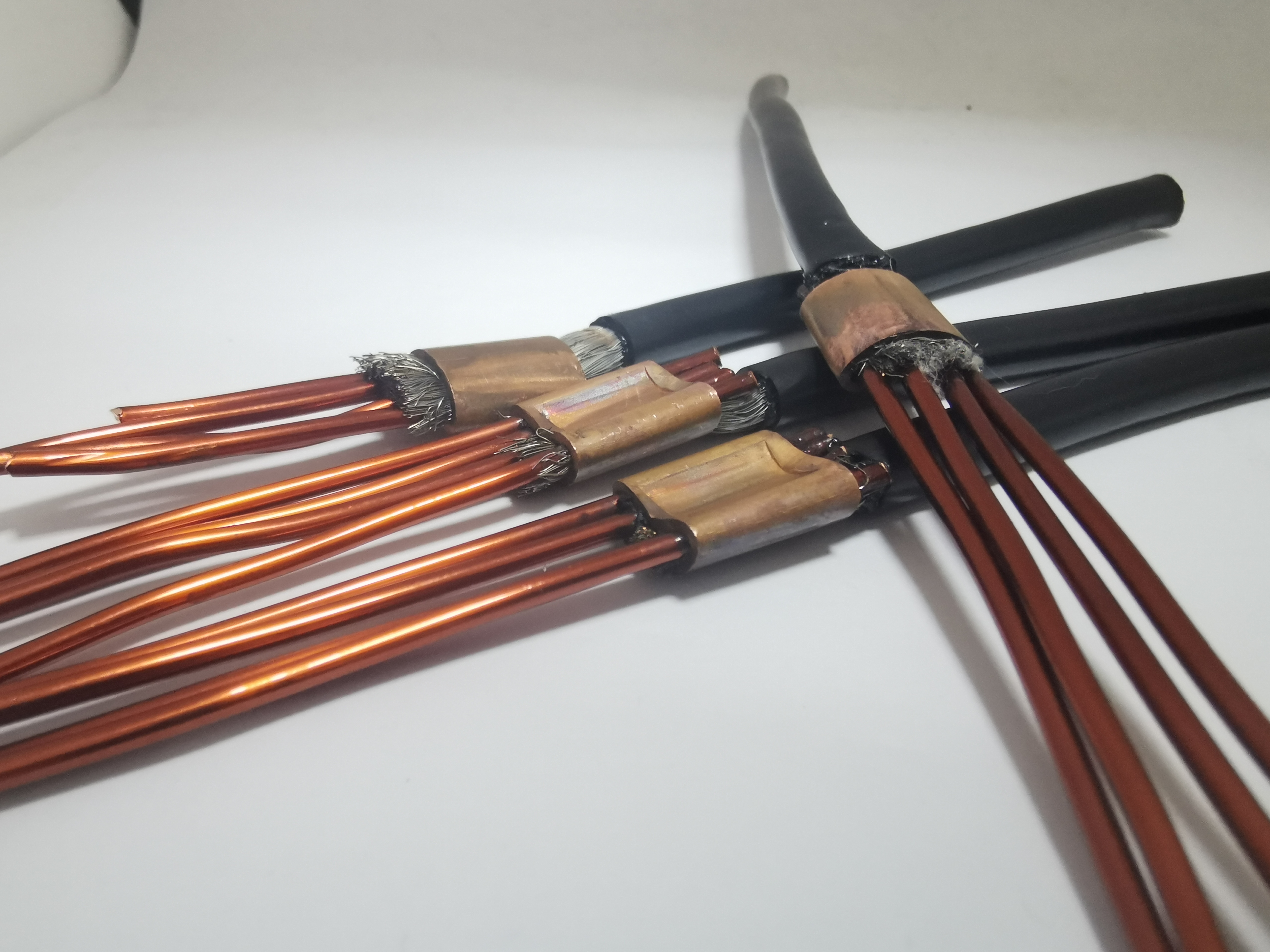 线束压方铜线压方焊接工艺样品